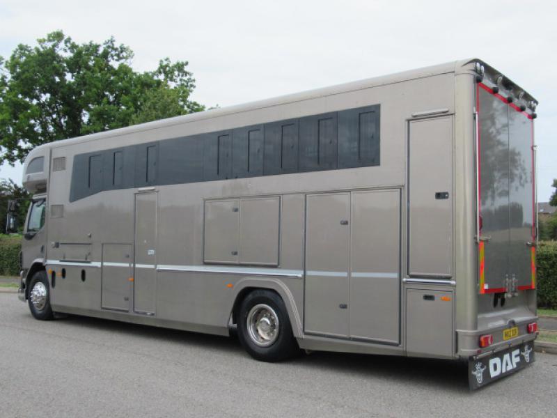 22-334-2012 DAF LF 220 Automatic Coach built by JC Coach builders. Smart luxury living with large electric slide out. Sleeping for 6. Stalled for 5. Pristine condition throughout..